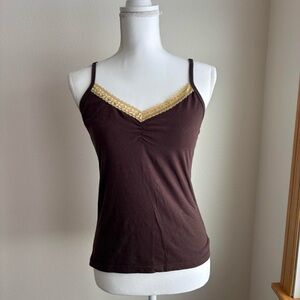 Cotton On Dark Brown Camisole with Gold Accent